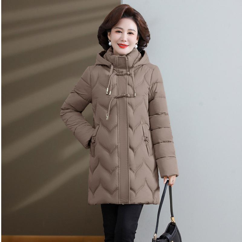 Модная облегающая куртка с капюшоном и хлопковой подкладкой для женщин, новая зимняя утепленная куртка средней и длинной длины с хлопковой подкладкой