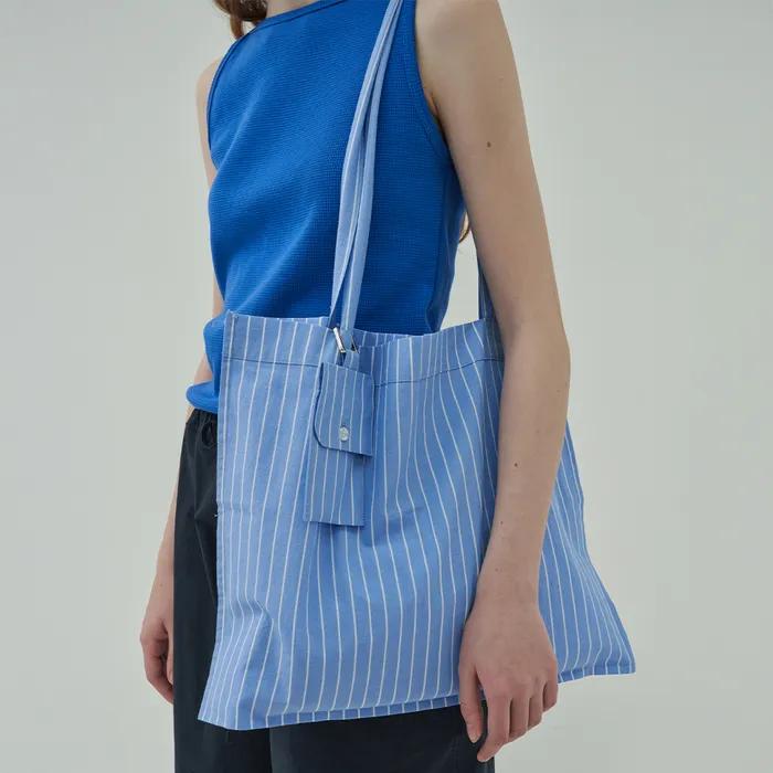 Square Eco Bag - Stripe Blue