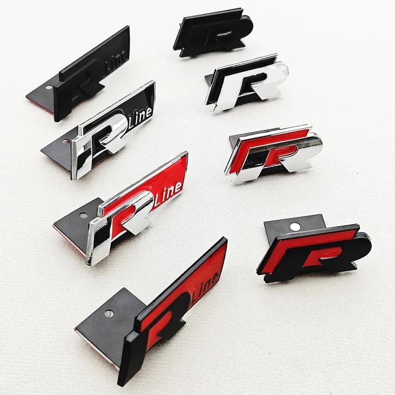 3D Metal Car Logo R RLine Front Grille Emblem Badge Sticker For Volkswagen VW Golf R R32 MK7 MK7.5 MK8 Polo GTI GLI Accessories VP3