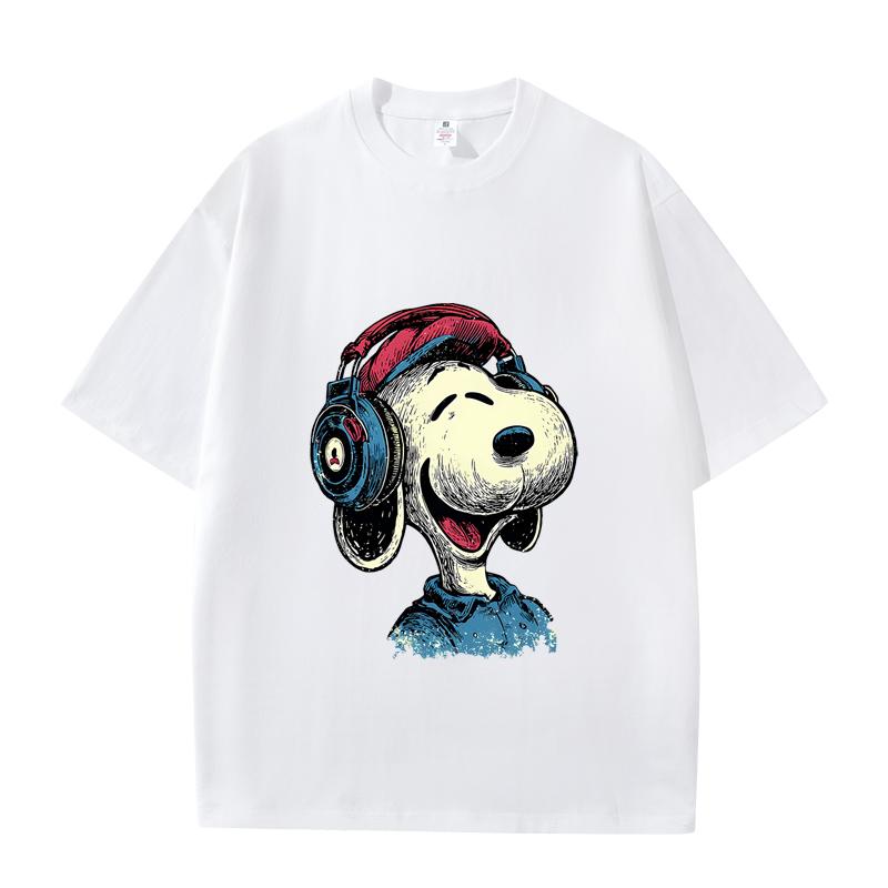D06-88 MINISO 2026 Summer High-quality Printed Pure Cotton Shoulder Style Men's and Women's Round Neck Short Sleeved Couple T-shirt