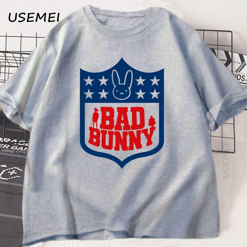 Bad Bunny Football Printed Tshirts Unisex Unisex Short Sleeeve Tshirt Printed Graphic T Shirts High Quality Tshirt Unisexs Clothes