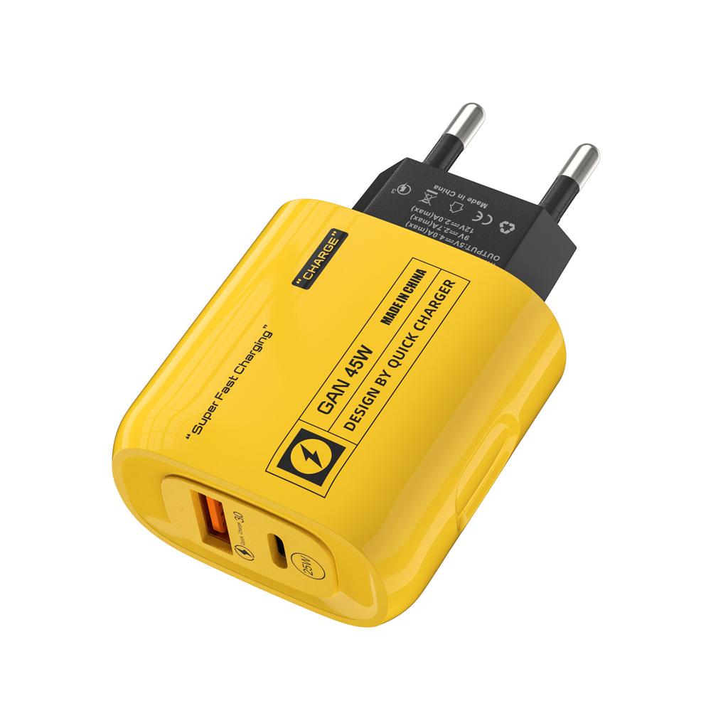 Mecha Wind Зарядное устройство A+C 1 порт PD+1 порт USB Подходит для Apple, Samsung, Xiaomi Pd25w Быстрая зарядка с двойным протоколом