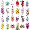 9pcs Temporary Tattoo Temporary Tattoo Stickers Butterfly With Lavender Flowers Orange Alstroemeria Flowers Yellow Daffodils For