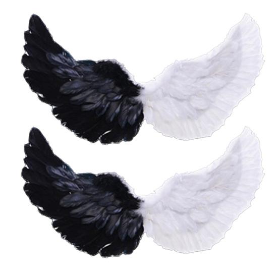 2 шт. крылья ангела из перьев для женщин и девочек, костюм крыльев феи из перьев с эластичными ремнями для Хэллоуина, реквизит для выступления на сцене для косплея и вечеринки