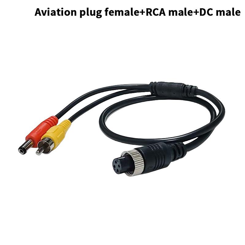 AV & DC Power Converter Cable 4Pin Aviation Male To Female Adapter For Car Rear Camera Monitor DIY Accessories