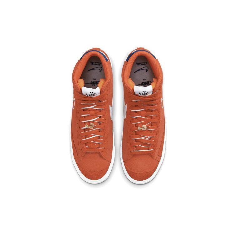 Nike Blazer Mid 77 First Use — оранжевые мужские кроссовки белые темно-королевские-синие DC3433-800