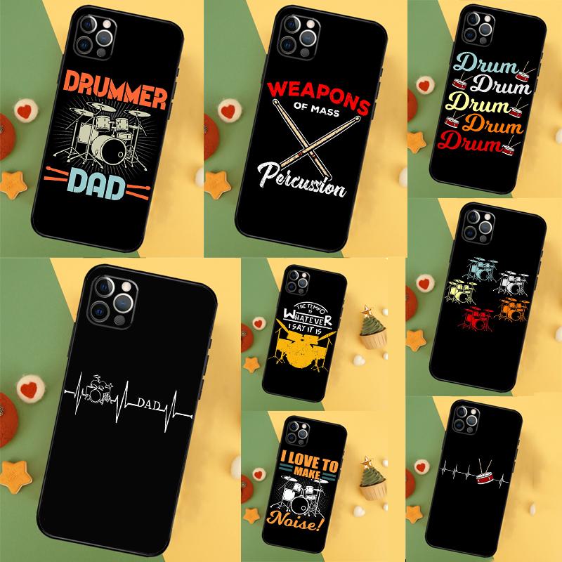 Drum Drummer Music DJ Case For iPhone 13 12 Mini 11 14 16 15 Pro Max 7 8 Plus X XR XS Max Back Cover