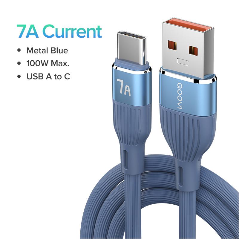 QOOVI 7A USB Type C Кабель для быстрой зарядки Шнур для передачи данных Быстрая зарядка QC3.0 USB-C Зарядное устройство для Xiaomi Samsung Huawei OnePlus Poco F3