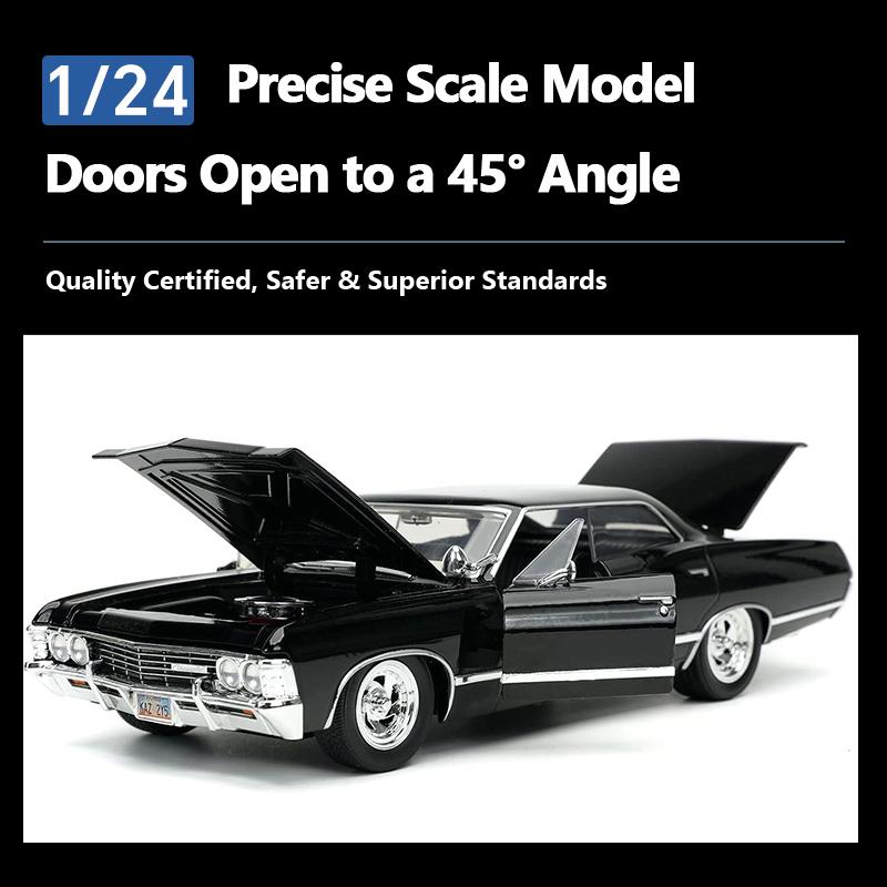 JADA Toys Сверхъестественное 1967 Chevrolet Impala Sport Sedan 1:Литой Модель в Масштабе 24 JD32250