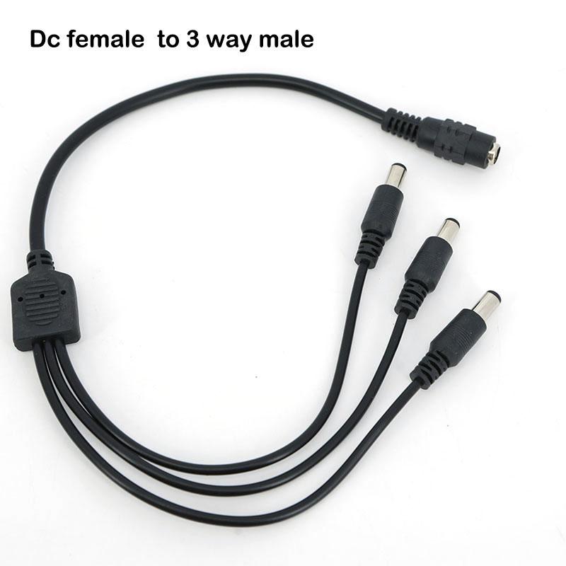 10pcs DC Splitter Power Adapter Connector 1 Female to 3 Male Way 40cm Jack Plug Cable 12V 5.5mm*2.1mm For CCTV Camera LED Strip