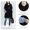 MzcoYmm Long Sleeve Mixed with Fits Loose Women's Hoodie, Material, Striped, Pockets, Lightweight, Oversized, All, Fit, Spring/Autumn