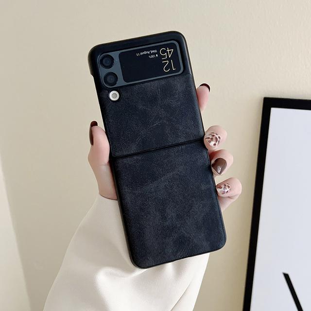 Роскошный чехол для телефона из искусственной кожи для Samsung Galaxy Z Flip 3 5g, жесткий ПК, тонкая задняя крышка для Z Flip3