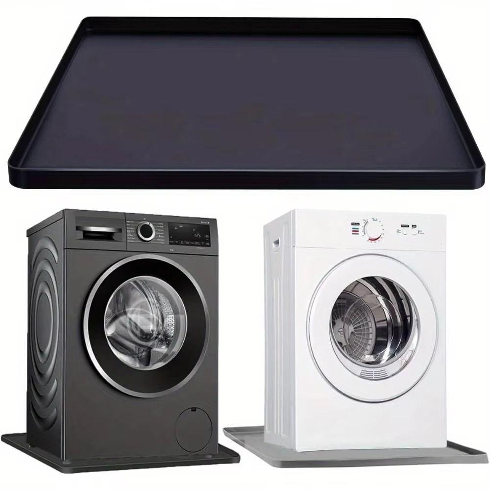 Leak-Proof Anti Slip Washing Machine Drain Tray Extra Thick Silicone Storage Mat  Washing Machine