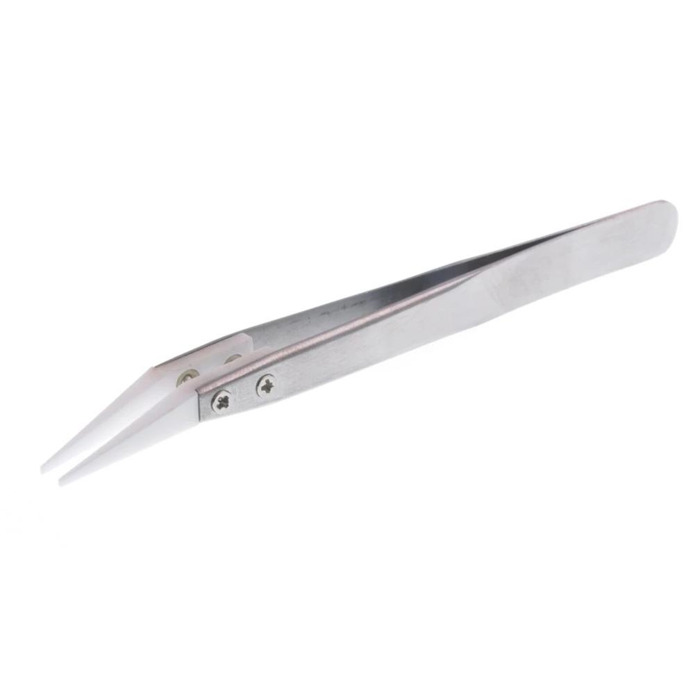 Ceramic Tweezers High Temperature Straight Tip Tweezers Wear Resistant