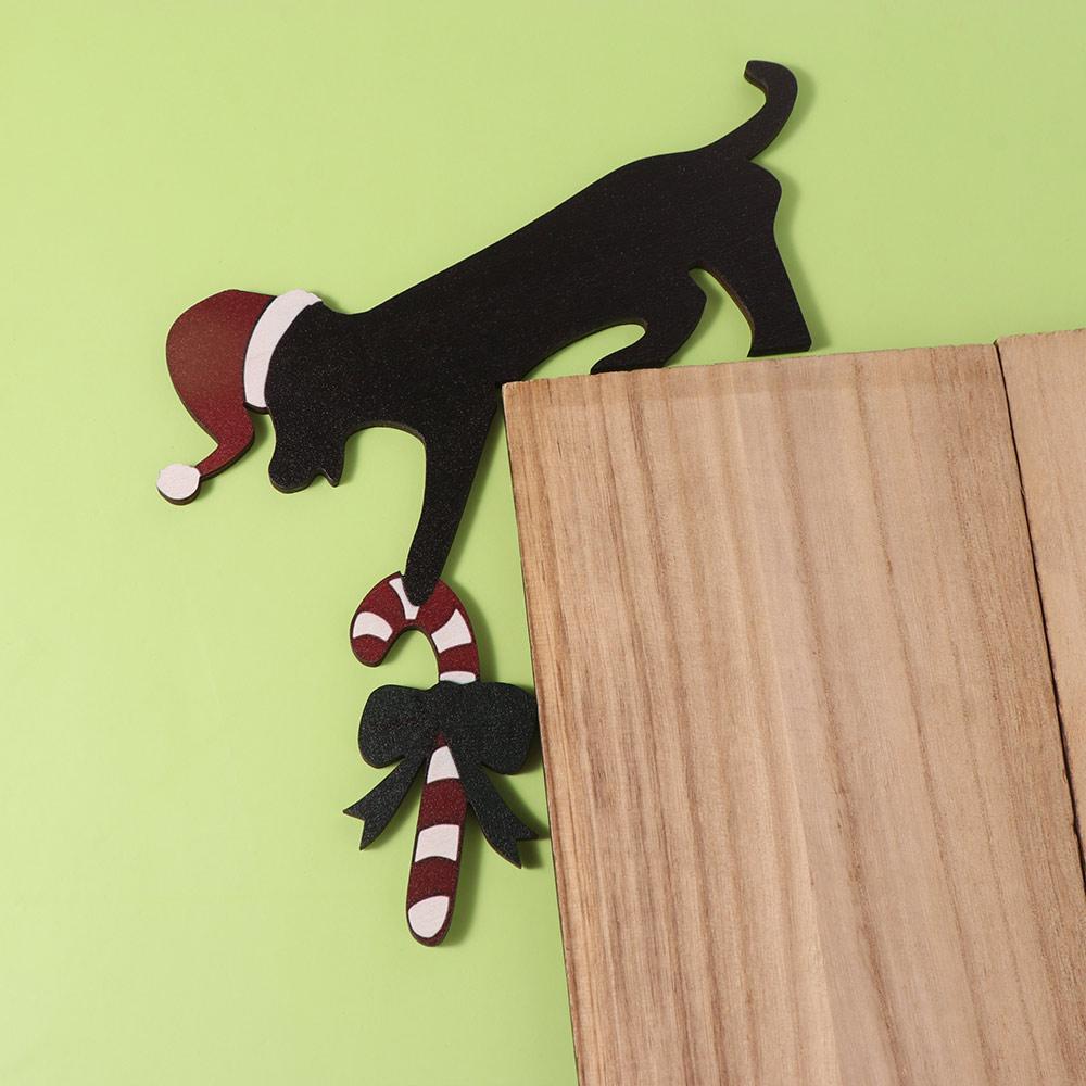 Funny Door Toppers Decor Cat/Dog Shaped Christmas Decoration Door Edge Topper Ornament
