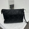 [Pre-Owned] F Logo Embossed Solid Color Napa Leather Clutch - Very Good #UGAW57