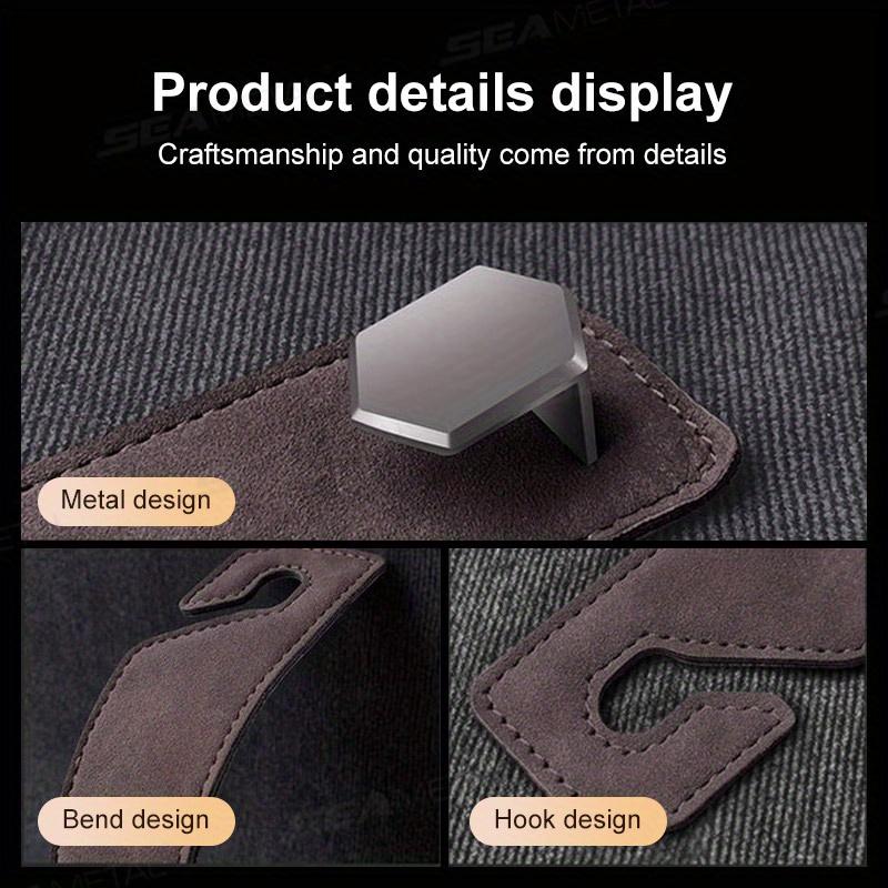 Car Seat Back Hook Premium Suede Metal Auto Hanging Hook Universal Hanger for Rear Seat