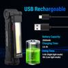 Rechargeable Camping LED Work Light COB Flashlight with Magnet and Hook Waterproof 5 Lighting Modes Suitable for Night Work