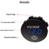 DC 5 В-48 В Мини Круглый Водонепроницаемый Моторная Лодка Мотоцикл Светодиодная Панель Сенсорный Переключатель Цифровой Вольтметр Тестер Монитор Дисплей Вольтметр