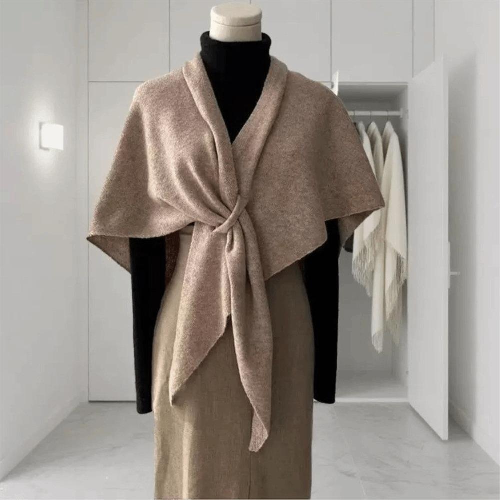 Plush Knitted Triangle Scarf Korean Style Cape Wraps Fashion Winter Shawl Women/Men
