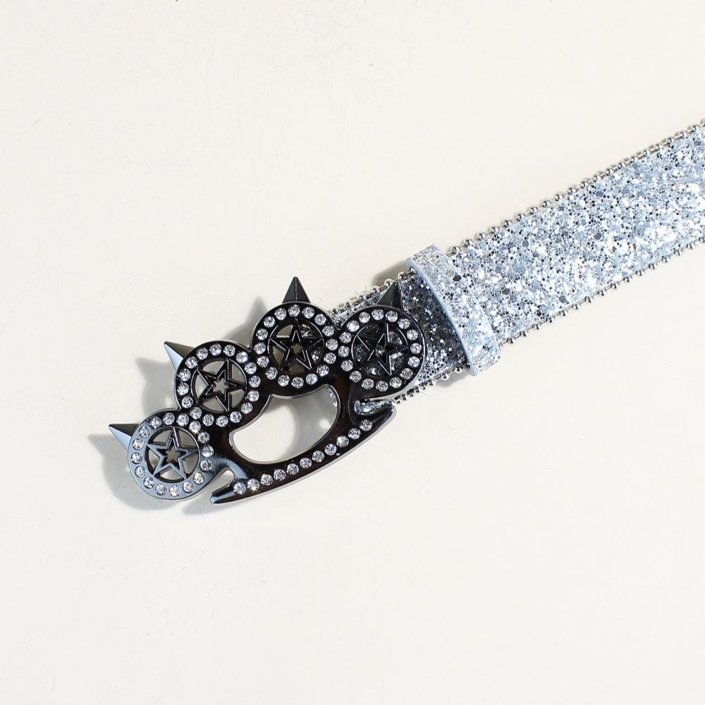 Оригинальный ремень со стразами и пряжкой в виде когтя тигра, блестящий декоративный женский ремень в стиле панк, декоративный женский ремень Yabi