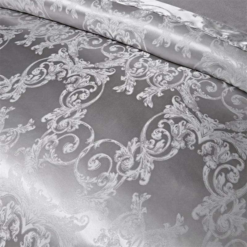 Silver Printing Bedding Set Luxury Duvet Cover Set European Royal Style Comforter Cover Set for Home Decor with Pillowcase