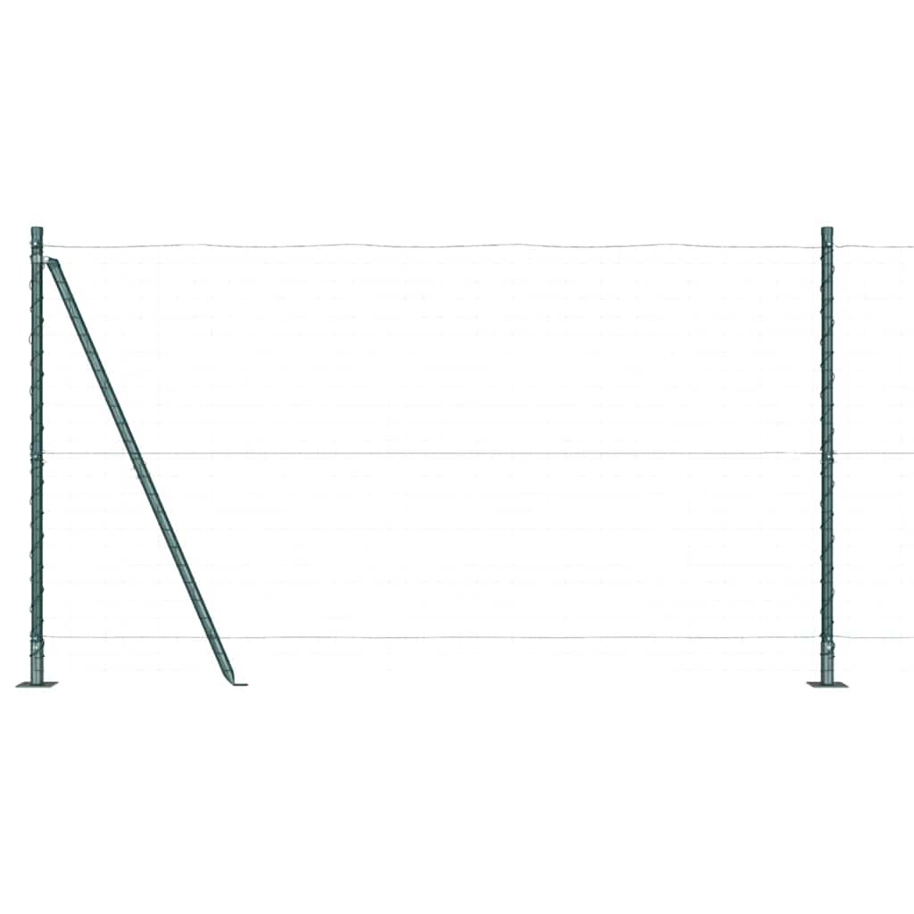 Fence Posts for Concrete Installation 7 Pieces Green
