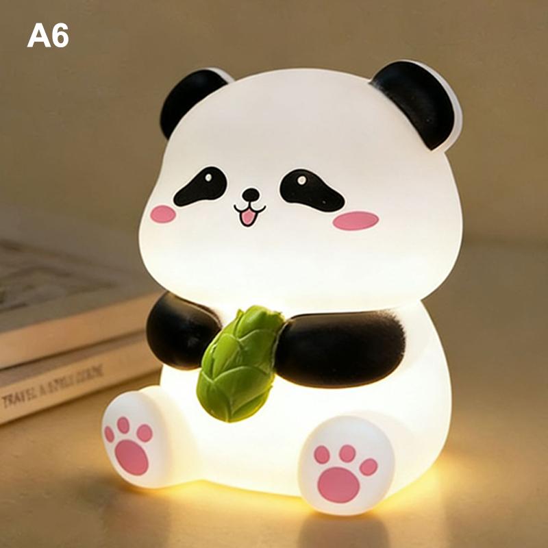 Силиконовый Мультяшный Панда Овца Кролик Ночник USB Перезаряжаемый Сенсорное Управление Диммирование Детский Подарок на День Рождения Домашний Декор