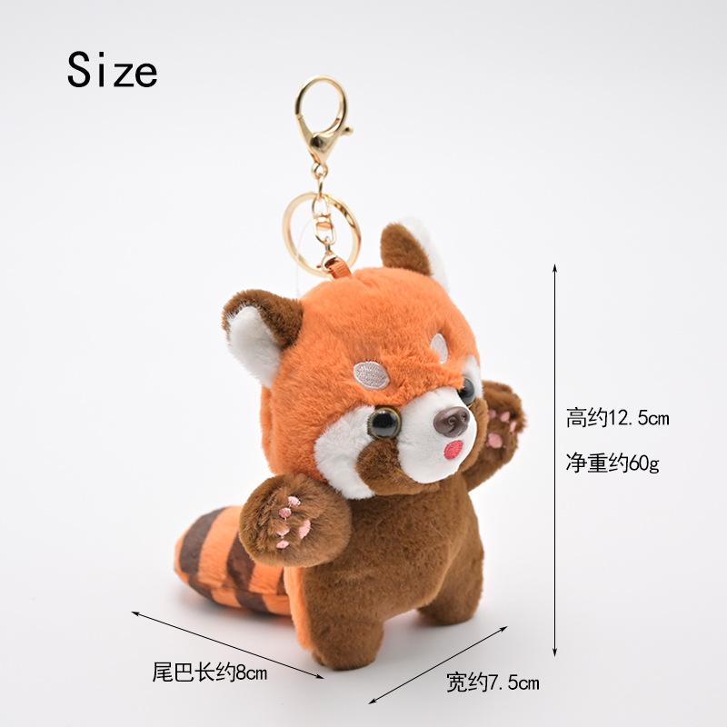 Cute Cartoon Red Panda Plush Toy Pendant Little Raccoon Doll Keychain Doll Playground Raccoon Stuffed Backpack Decor Gifts Kids