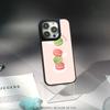 Macaron Cute pink girl pattern Phone Case for iPhone 17 16 e 15 14 13 12 Pro Max Sheepskin Silver-edged protective case