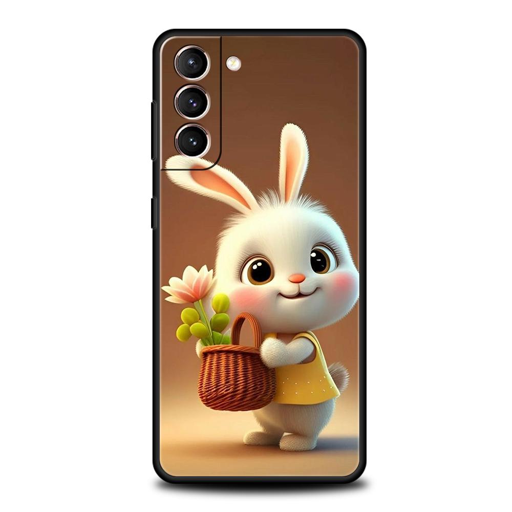 Милый Кролик в Фиолетовой Шляпе Чехол для Samsung Galaxy S24 S23 S22 S20 S21 FE Ultra S24 S23 S10 S10E S9 S8 Plus 5G Чехол для Телефона