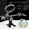 Mobile Phone Motherboard Repair Magnifying Glass Stand with Auxiliary Clip