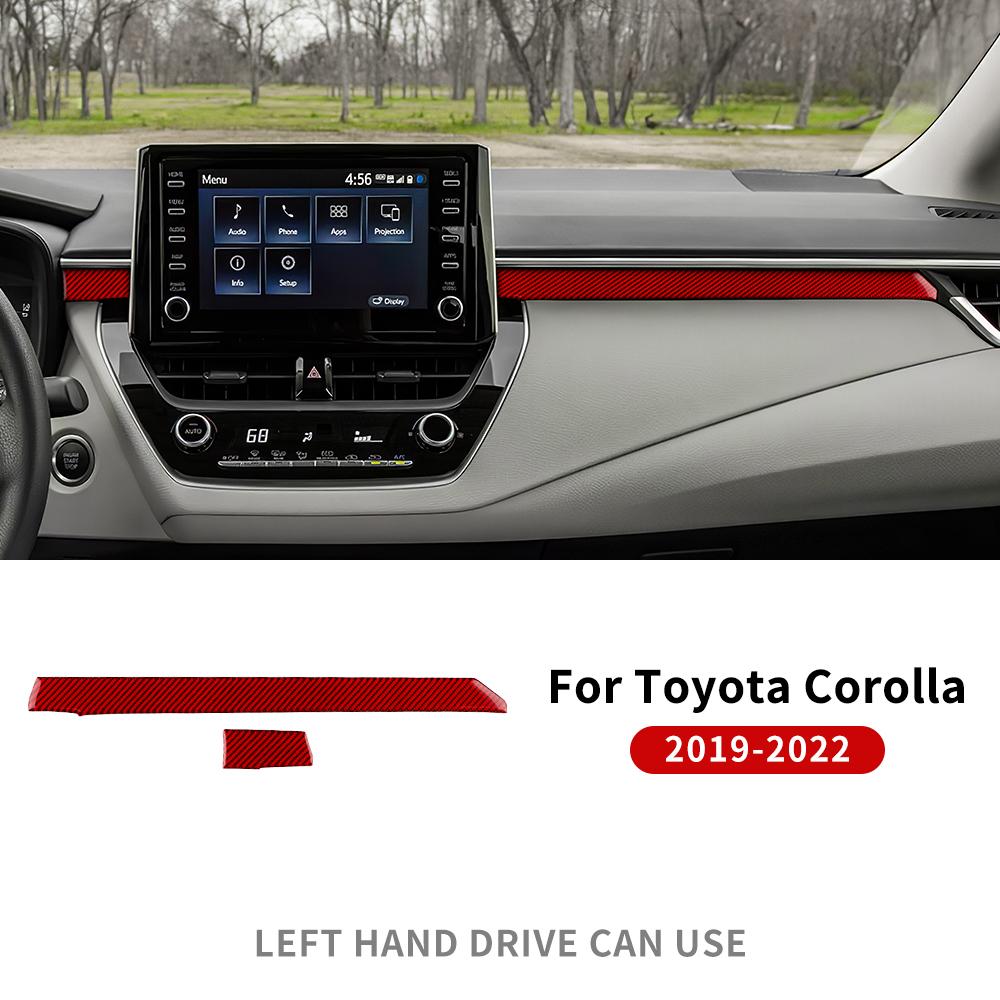 Настоящая мягкая карбоновая наклейка для Toyota Corolla 2019 2020 2021 2022 2023 2024 Панель полосы для второго пилота RHD LHD Аксессуары для интерьера.