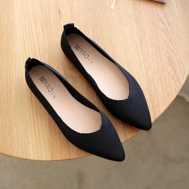 Модные новые весенне-летние женские туфли на плоской подошве, дышащие трикотажные модные женские туфли-лодочки без застежек, повседневные туфли-лодочки для отдыха, лоферы