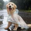 Transparent Dog Raincoat Waterproof Pet Poncho Rain Jacket Hooded Rain Coat with Leash Hole for Puppies Small To Large Dogs
