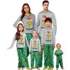 Рождественский принт милый семейный комплект пижамы, домашняя одежда, семейный комплект топ с длинным рукавом и штаны комплект