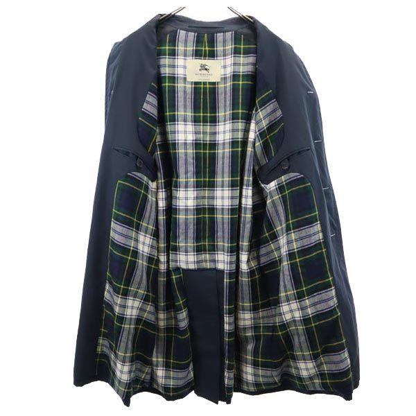 Burberry Сделано в Великобритании Пальто-стойка из нержавеющей стали 50 Темно-синий Пояс Мужское Б/у