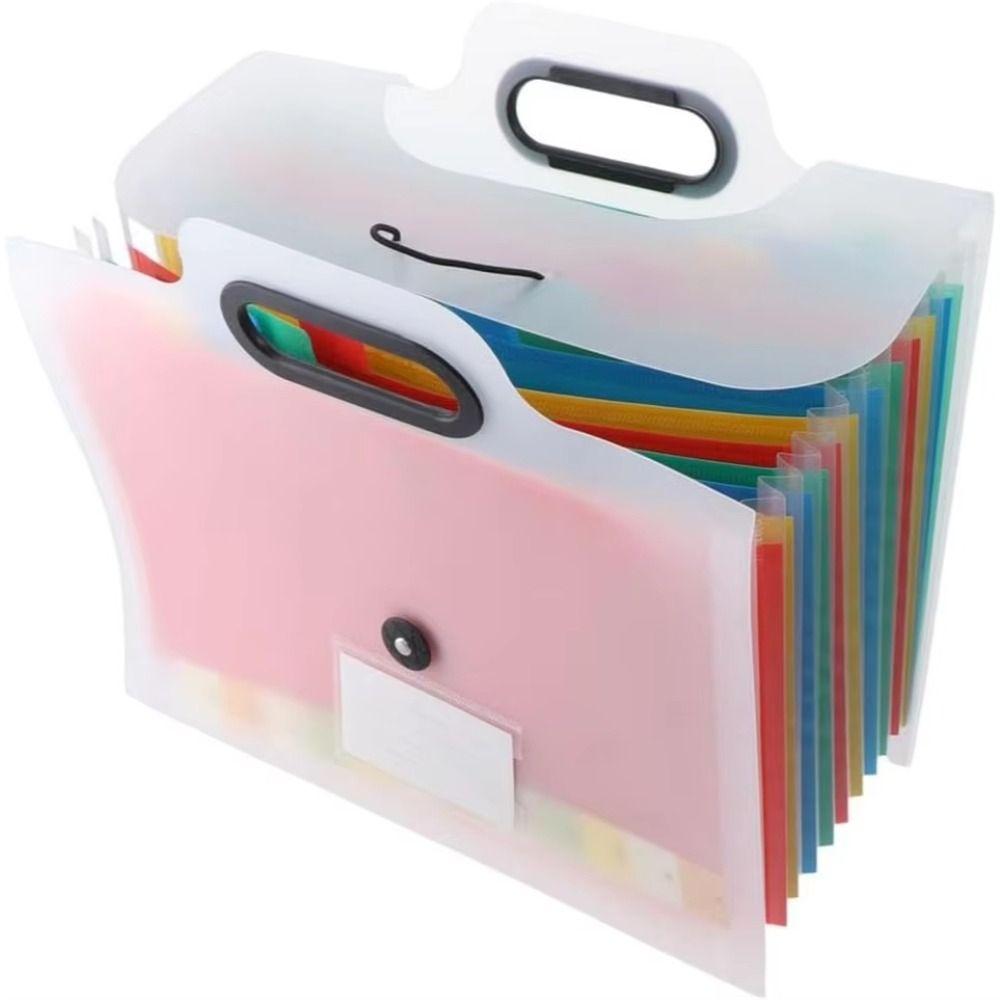 Buckle Closure Expanded File Folders Colorful Inner Pocket File Holder A4 Document Bag Home