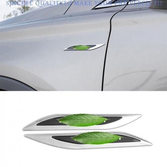 For Lincoln MKC 2015-2019 Silver Steel Side Fender Air Wing Vent Cover Trim 2PCS