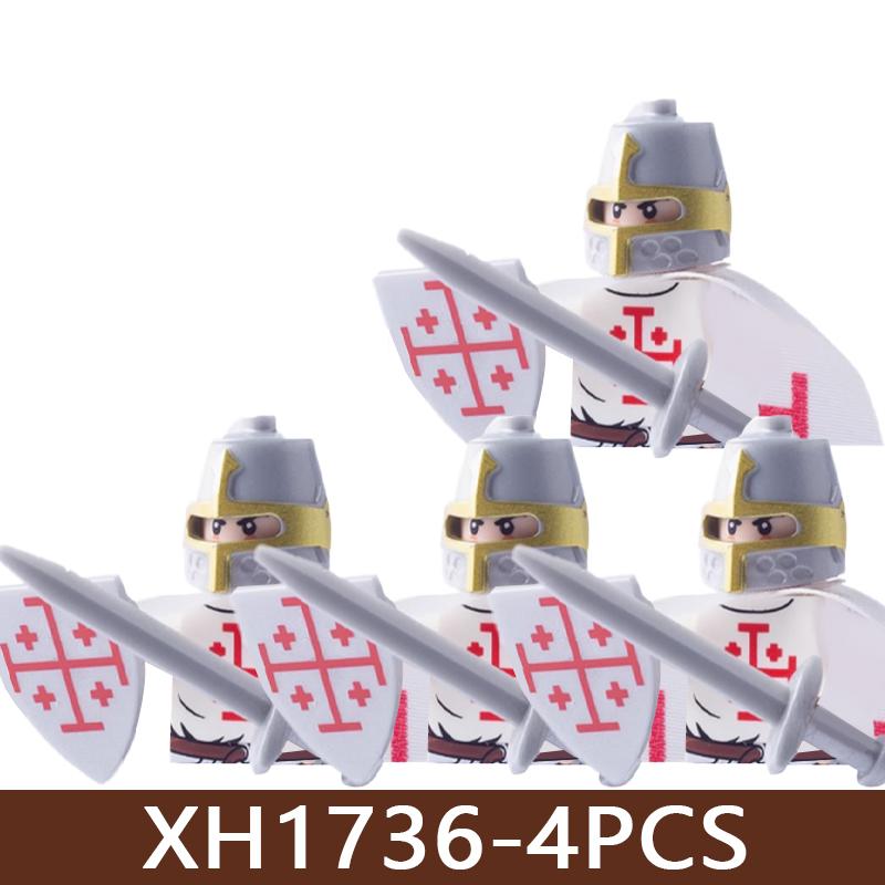 Medieval Castle Soldier Figures Building Blocks Military Roman Teutonic Hospital Knight Templar Warrior Infantry Bricks Toy Gift