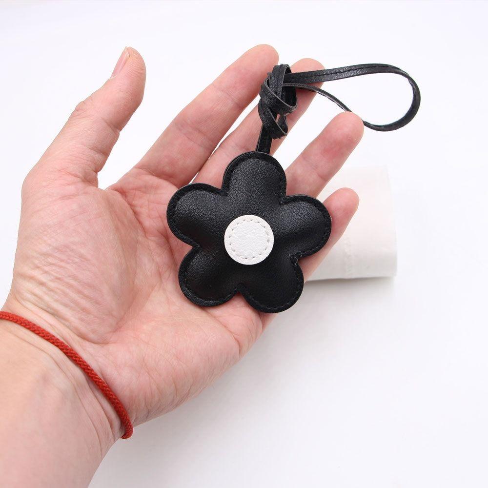 Contrasting Sunflower Bag Pendant PU Leather Bag Pendant Five Petal Flower Keychain Women