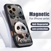 Чехол-панда с молочным чаем Для iPhone 17 Pro Max Магнитный Для Magsafe Покрытие с ощущением кожи Для iPhone 16 15 14 13 Pro Max