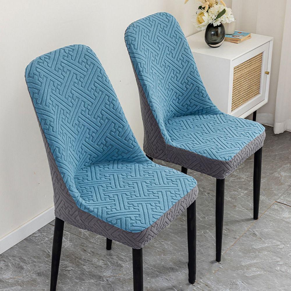 All-inclusive Jacquard Dining Chair Cover Anti-slip Chair Slipcovers Backrest Cover Wedding Party