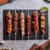 Металлические шампуры, нержавеющие аксессуары для гриля, 10 штук, шампуры для гриля, кебаба, для курицы, овощей, креветок, стейка, сосисок, фруктов