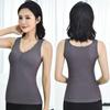 Winter Women Thermal Vest with Chest Pads Seamless Lace V Neck Fast Temperature Lock Heating Slim Fit Elastic Sleeveless Inner Wear Bottoming Tank Top