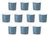 Набор из 10 бесплатных чашек с синей глазурью и вертикальными полосками x Rock Ceramic Setomonohonpo [9 8,5 см] (335 куб.см)] Чашки, (Фаянсовая посуда)
