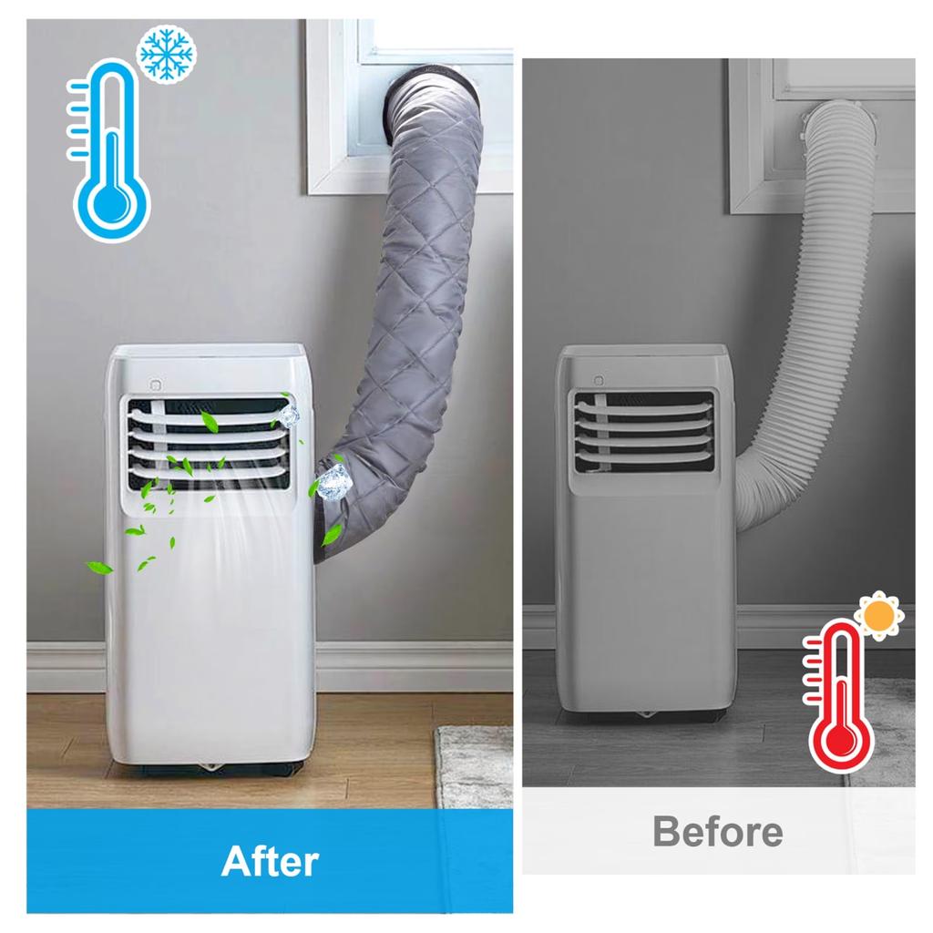 Adjustable Portable Conditioner Hose Insulation Cover with - Window Fabric for Duct