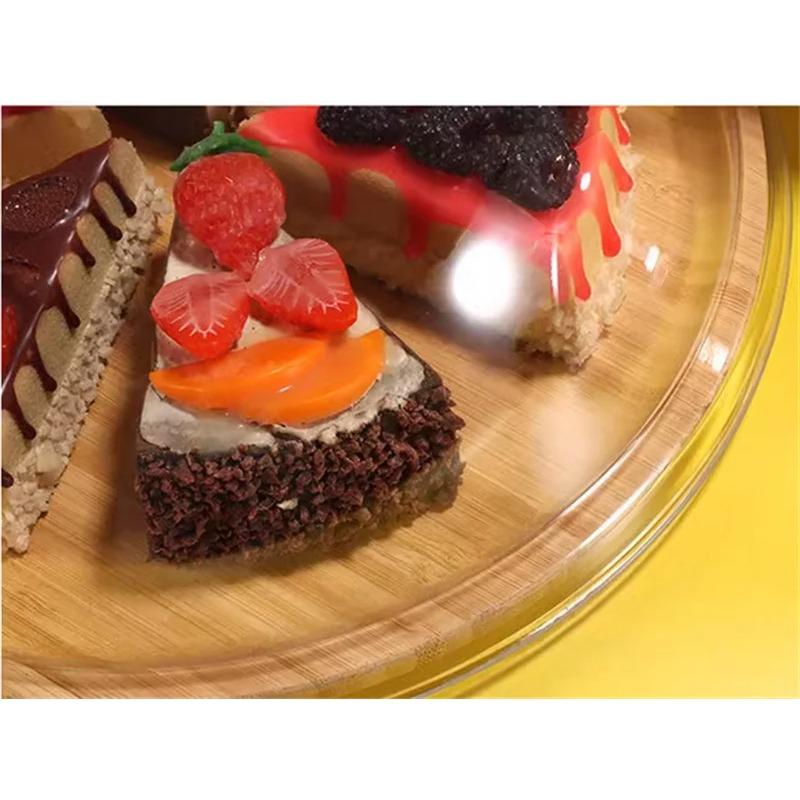 Круглый торт пицца закуска десерт подставка для пыли выпечка блюдо для димсамов доска прозрачная крышка крышка дисплей украшение Выставочный поднос