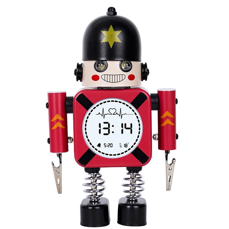 New Electronic Robot Alarm Clock Student Children Creative Intelligent Mute Soldier Digital Alarm Clock Watch