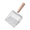 Metal Cat Litter Scoop Set with Large Wooden Handle and Candy Color Base